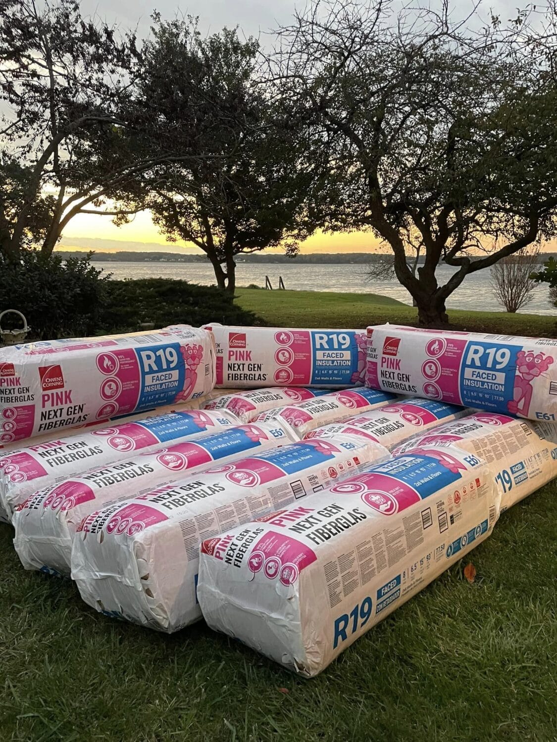 Packed insulation ready for installation