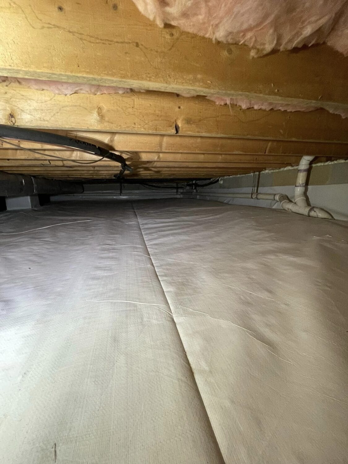 New Vapor Barrier installation in small crawlspace